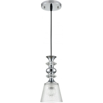 Подвесной светильник LUMION MANOLA 8049/1А SUSPENTIONI LN24 E27 1*60W 220V хром/прозрачный металл/стекло